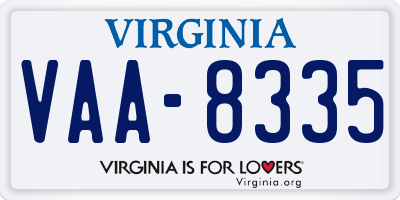 VA license plate VAA8335