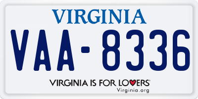 VA license plate VAA8336