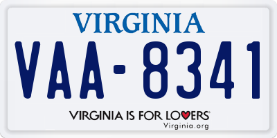 VA license plate VAA8341