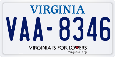 VA license plate VAA8346