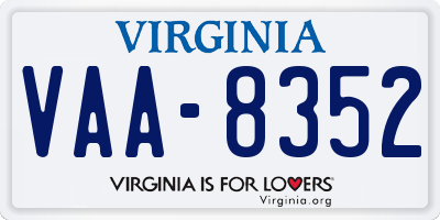 VA license plate VAA8352