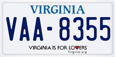 VA license plate VAA8355