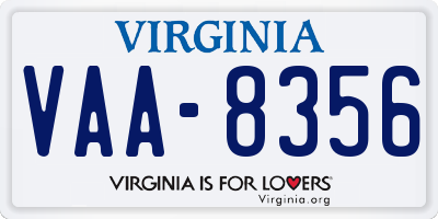 VA license plate VAA8356