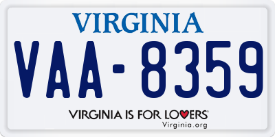 VA license plate VAA8359