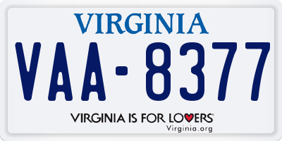 VA license plate VAA8377