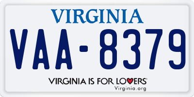 VA license plate VAA8379