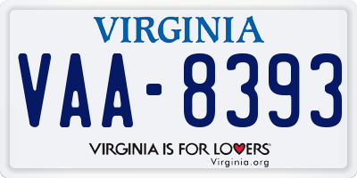 VA license plate VAA8393