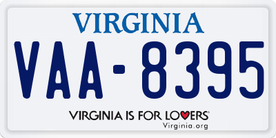 VA license plate VAA8395