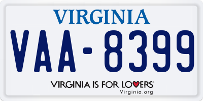 VA license plate VAA8399