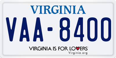 VA license plate VAA8400