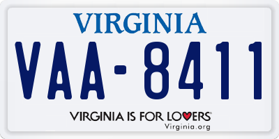 VA license plate VAA8411