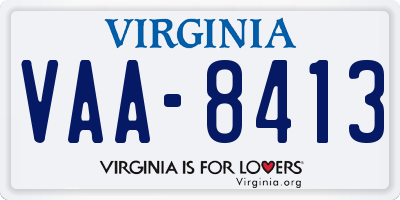 VA license plate VAA8413