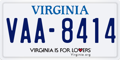 VA license plate VAA8414