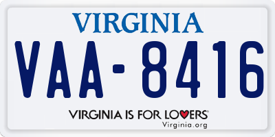 VA license plate VAA8416