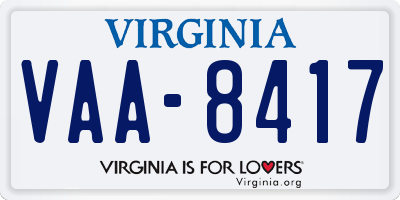 VA license plate VAA8417