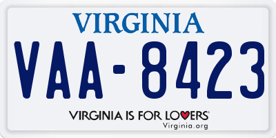 VA license plate VAA8423