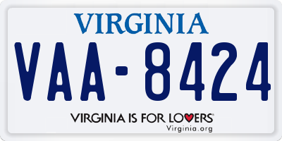 VA license plate VAA8424