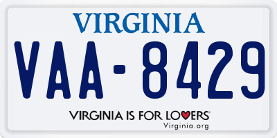 VA license plate VAA8429