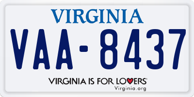 VA license plate VAA8437