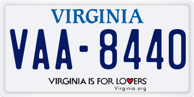 VA license plate VAA8440