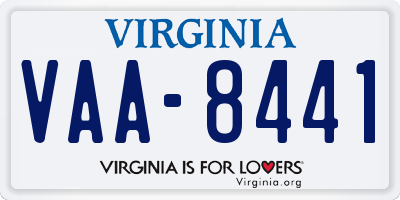 VA license plate VAA8441