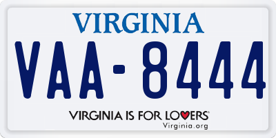 VA license plate VAA8444