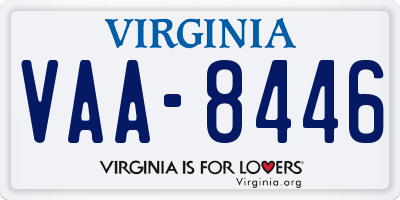 VA license plate VAA8446