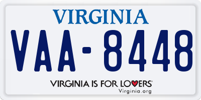 VA license plate VAA8448