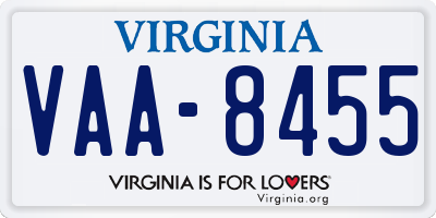 VA license plate VAA8455