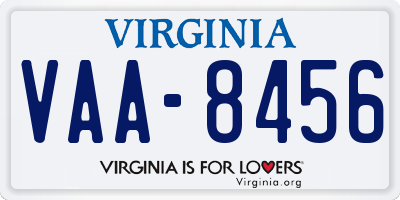 VA license plate VAA8456