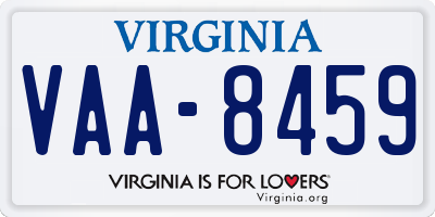 VA license plate VAA8459