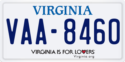 VA license plate VAA8460