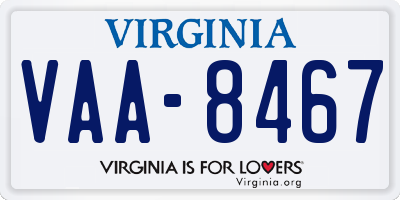 VA license plate VAA8467