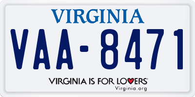 VA license plate VAA8471