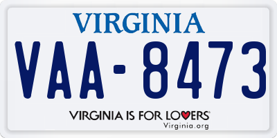 VA license plate VAA8473