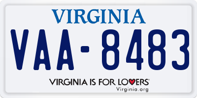 VA license plate VAA8483