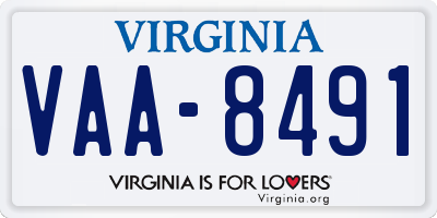 VA license plate VAA8491