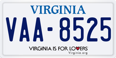 VA license plate VAA8525
