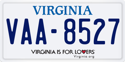 VA license plate VAA8527