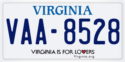 VA license plate VAA8528