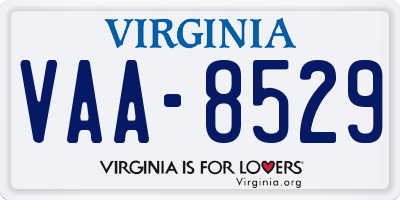 VA license plate VAA8529