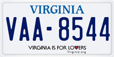 VA license plate VAA8544