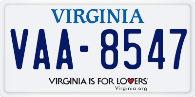 VA license plate VAA8547