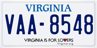 VA license plate VAA8548