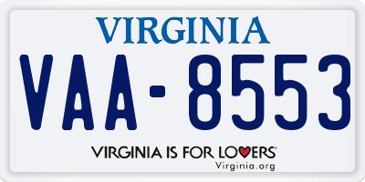 VA license plate VAA8553