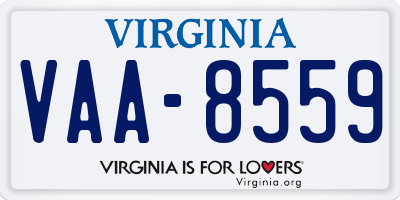 VA license plate VAA8559