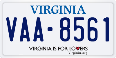 VA license plate VAA8561