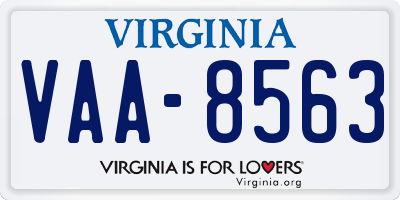 VA license plate VAA8563