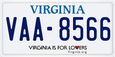 VA license plate VAA8566