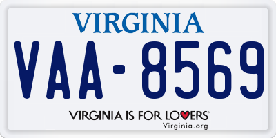 VA license plate VAA8569